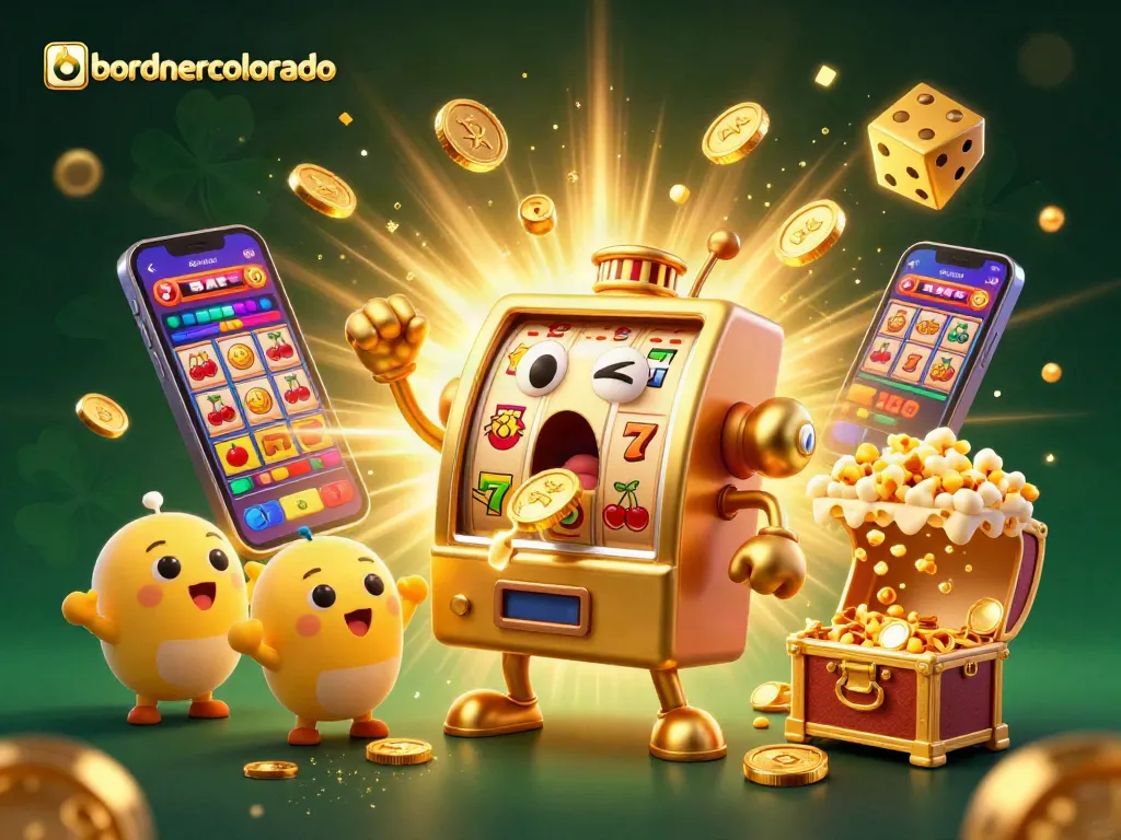 Experience the thrill of bordnercolorado with a jackpot-winning slot machine animated in celebration.
