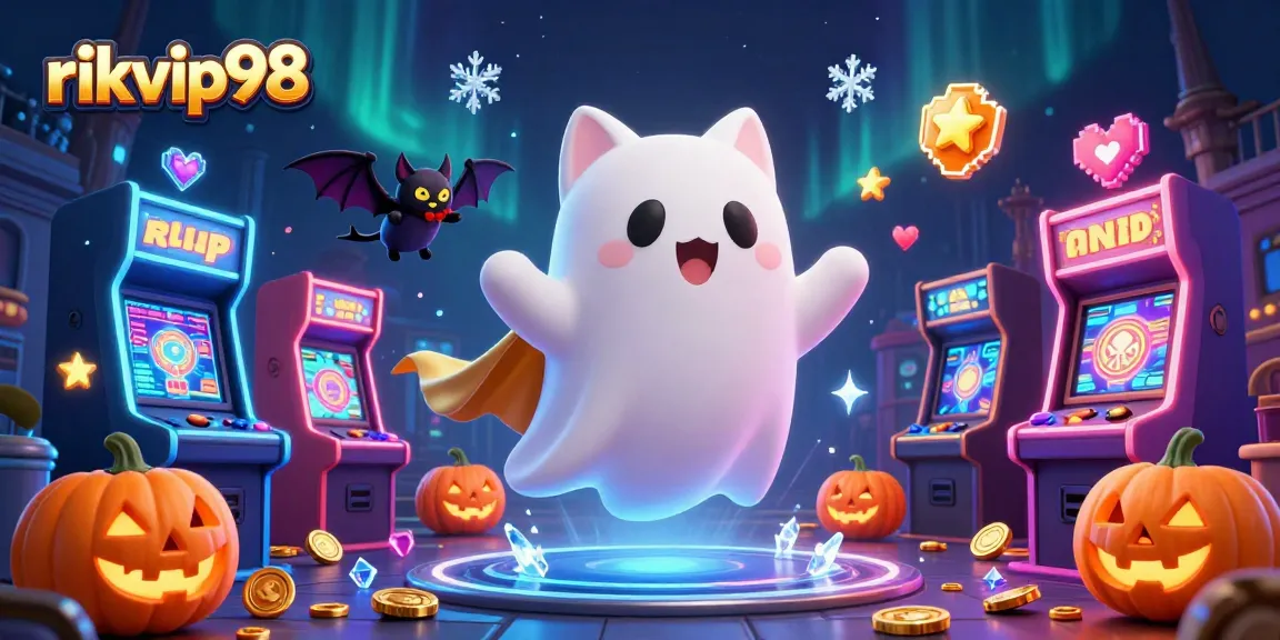 Join the vibrant ghost cat and vampire bat at rikvip98 for thrilling casino adventures.