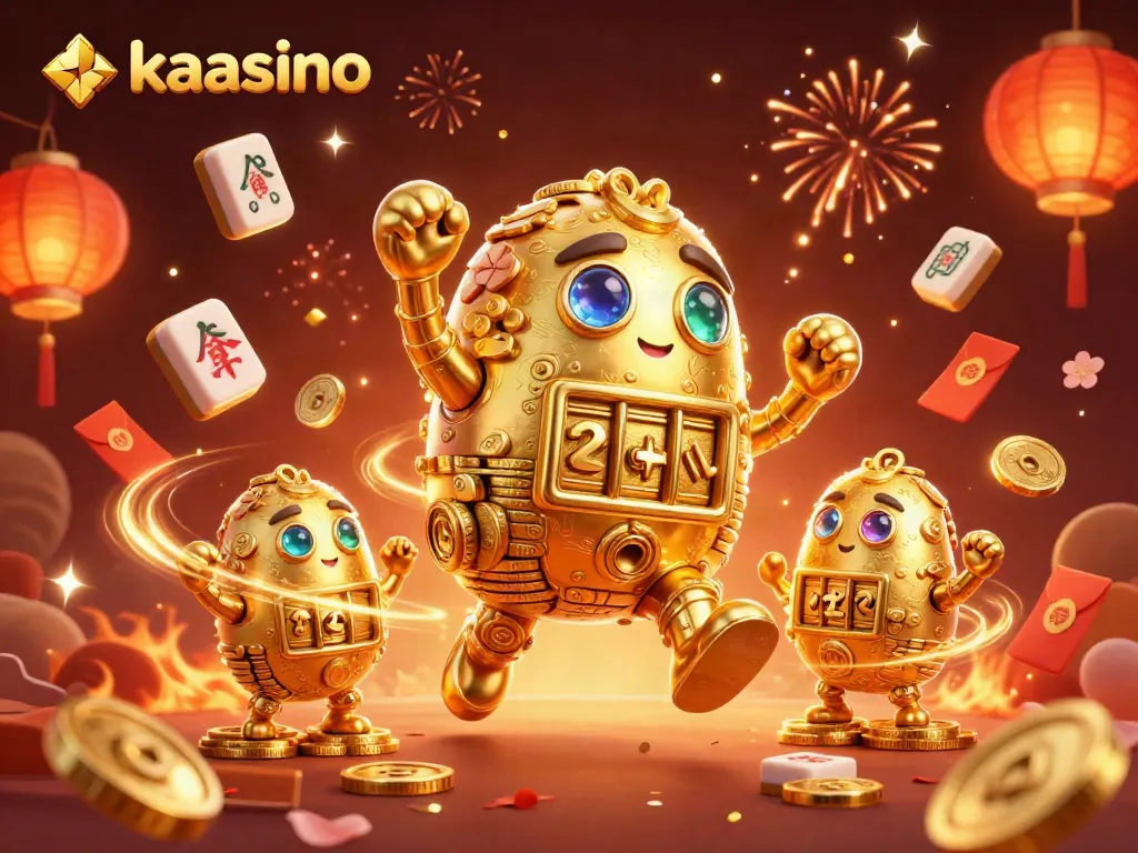 Kaasino offers a vibrant casino experience showcasing a dynamic golden golem and dazzling game elements.